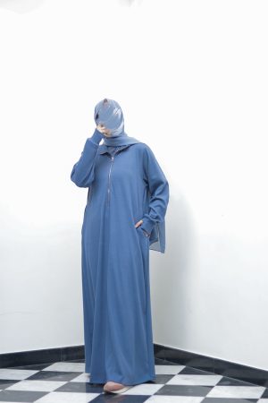 Blueberry Cream Knit Abaya