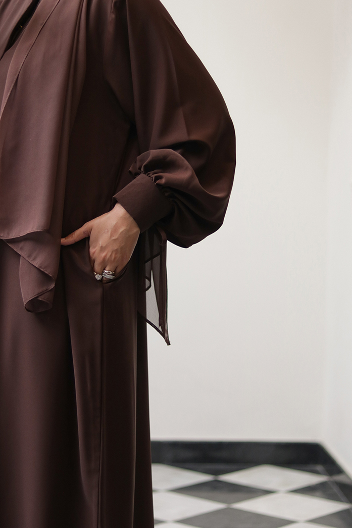Brownie Bow Everyday Abaya 8 Brownie Bow Everyday Abaya - Image 8