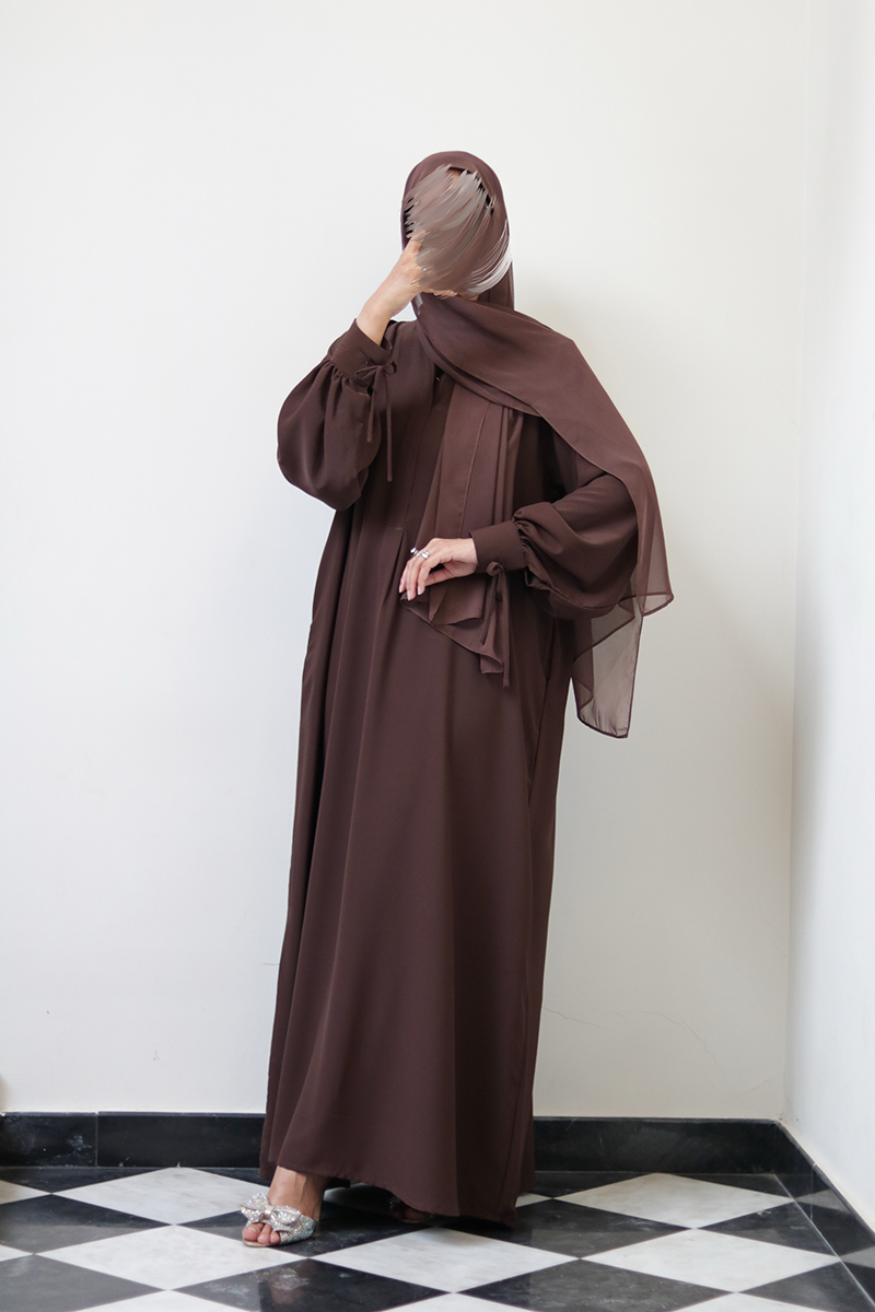 Brownie Bow Everyday Abaya 5 Brownie Bow Everyday Abaya - Image 5