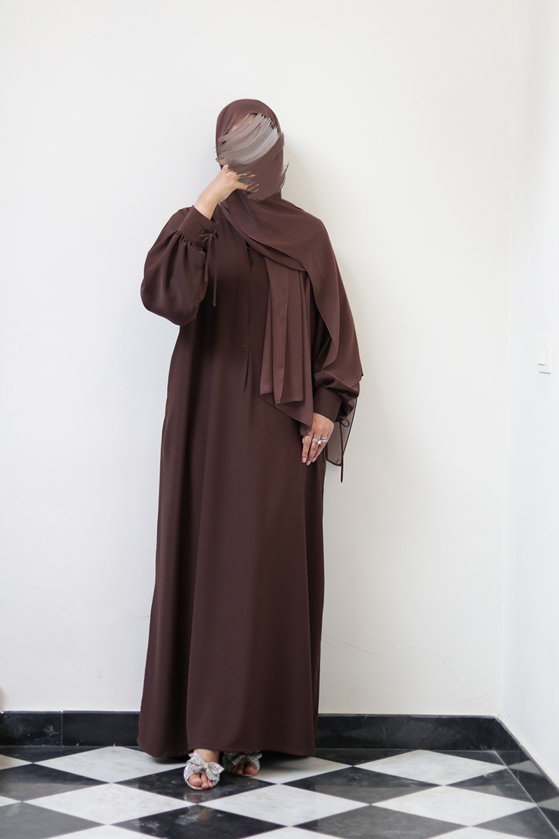 Brownie Bow Everyday Abaya 4 Brownie Bow Everyday Abaya - Image 4