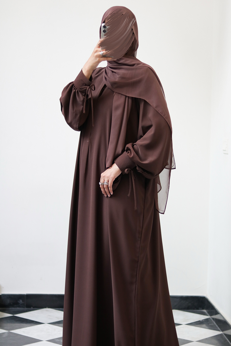 Brownie Bow Everyday Abaya 2 Brownie Bow Everyday Abaya - Image 2